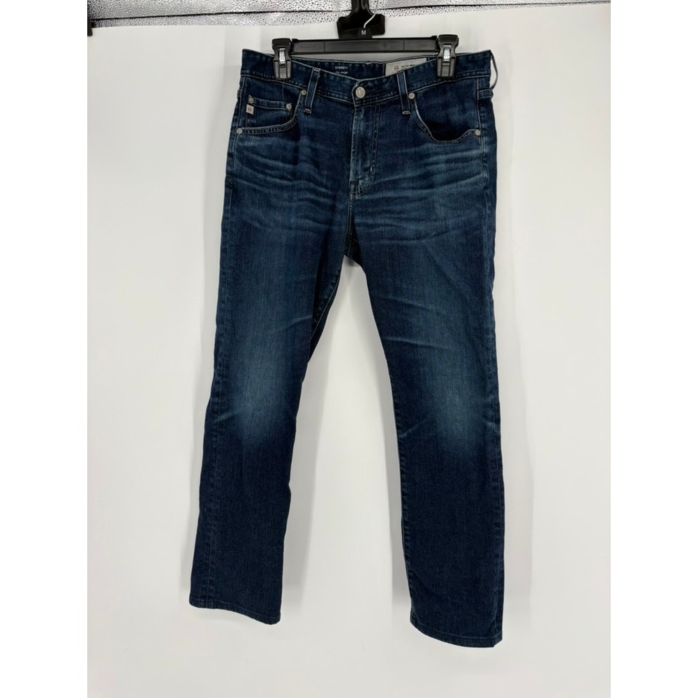 AG Jeans Pants Mens 32R 29"‎ Inseam Dark Blue Everett Slim Straight Aged Denim